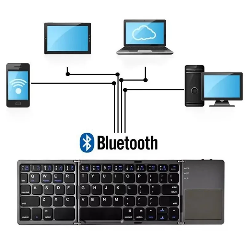ミニ Bluetooth 3 3 折りたたみキーボードタッチパッドワイヤレス折りたたみキーボードゲームキーボード携帯電話タブレット PC ラップトップ