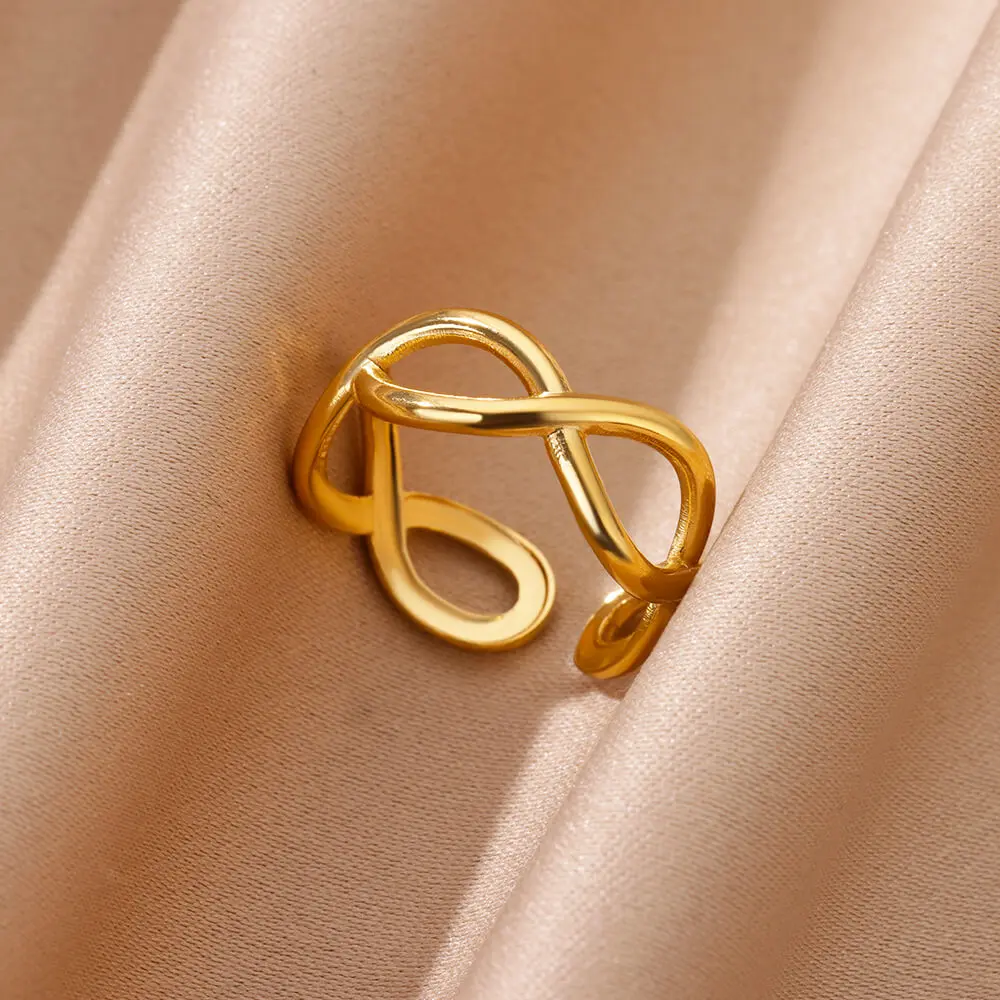 خاتم مفتوح للنساء مطلي بالذهب من الفولاذ المقاوم للصدأ ، كلمة عربية ، مجوهرات زوجين ، هدية حب أبدية ، رومانسية جديدة #4
