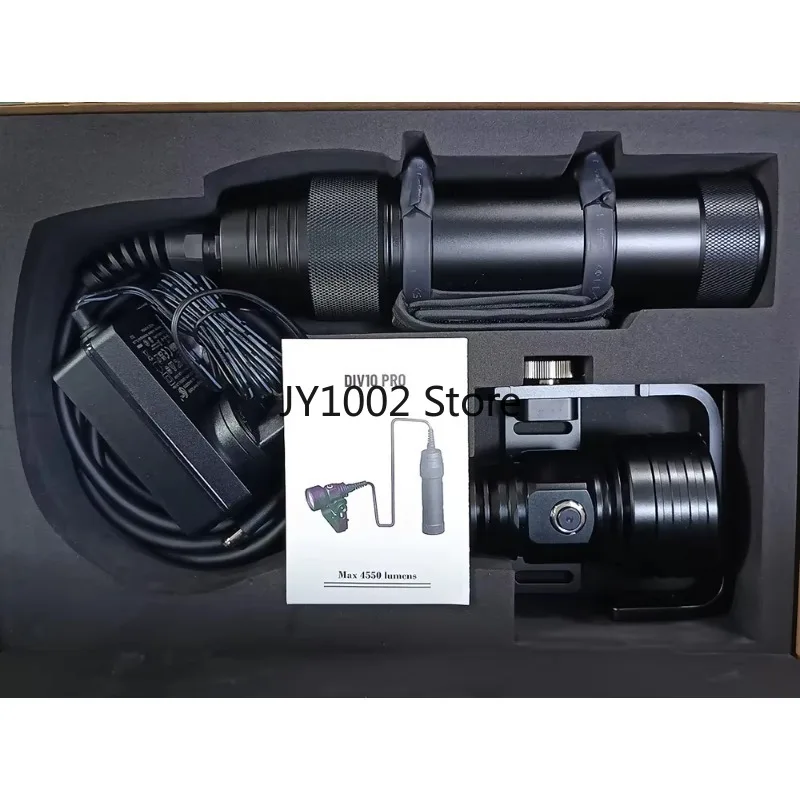 DIV10  Dive 4500LM IP68 200m Waterproof Scuba Flashlight Canister Torch for Underwater Diving Photography Search Rescue