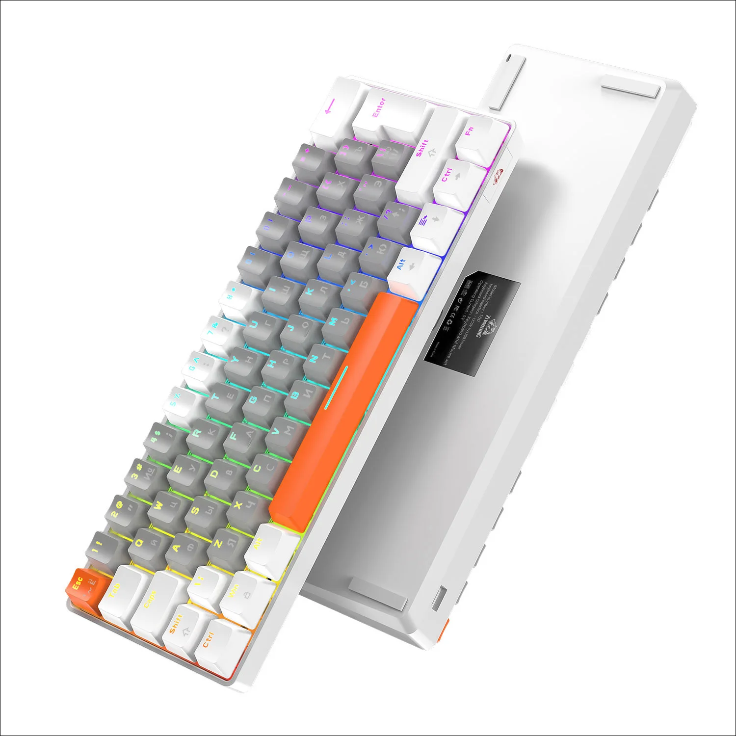 

T60 Русская/En Мини-игровая Механическая Клавиатура 62-клавишная Проводная Игровая Клавиатура RGB Type-C NKRO 60% Эргономичная Клавиатура для Геймеров