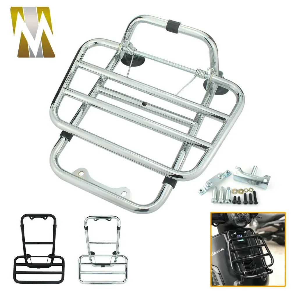 

Motorcycle For Vespa GTV 300 GTS 300 Super ABS GTS250 GTS300 2014-2018 Stainless Steel Black Front Luggage Rack Accessories