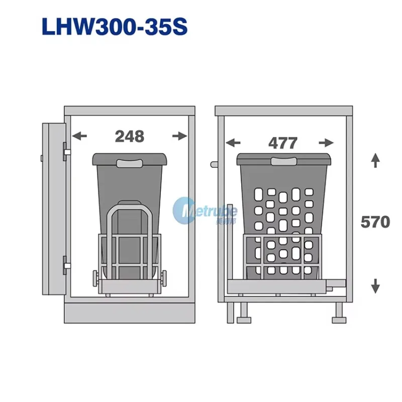 Plastic laundry basket pull up bucket clothes basket