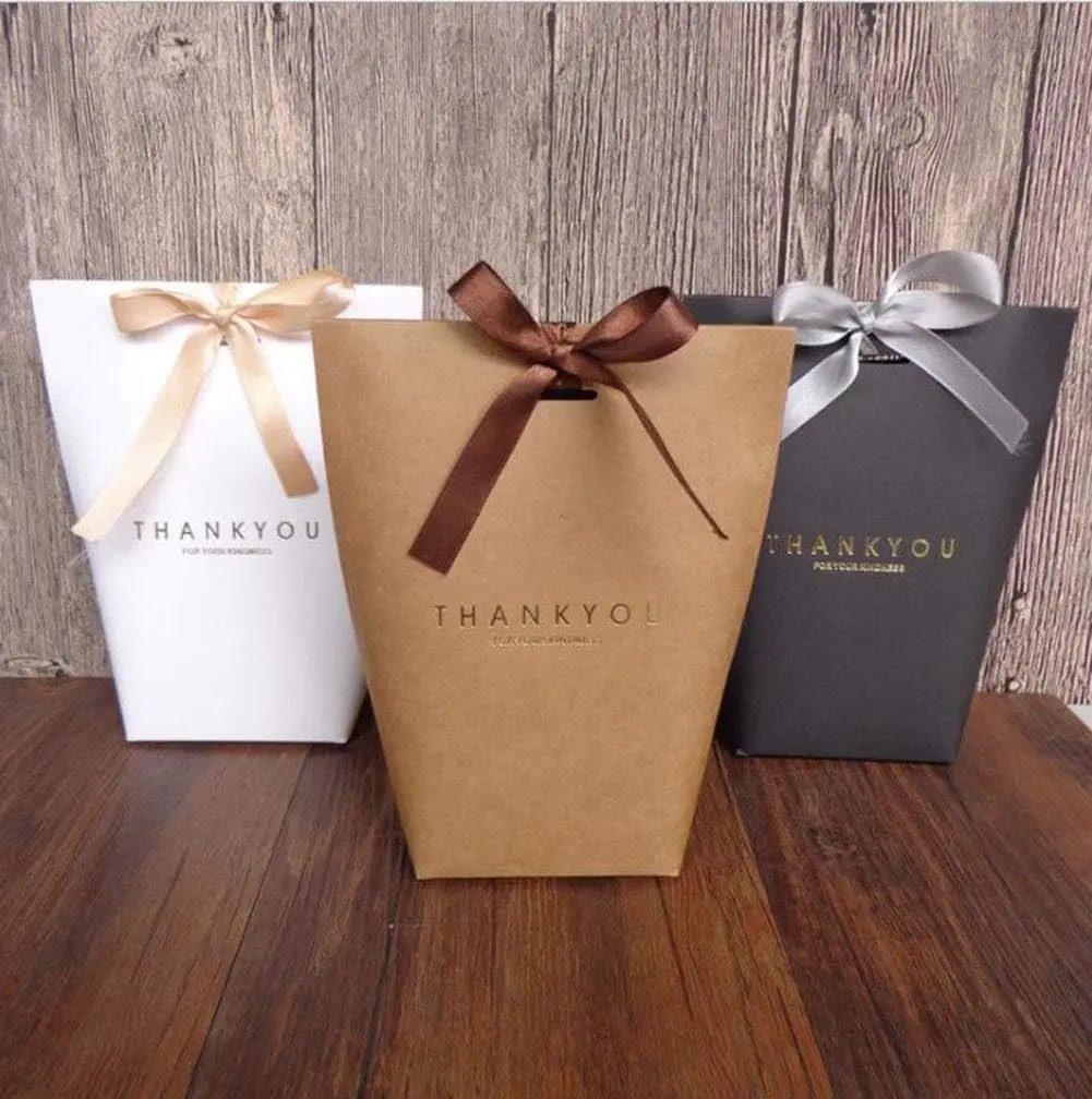 

9 pcs Thank You Gift Wrap Boxes Packing Bags (3black&3white&3brown), Minimalist Gift Boxes Christmas, Decorative Present