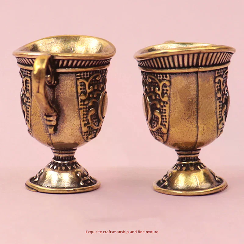 Home Living Room Decoration Crafts Gift Antique Small Copperware Buddha Tea Set Copper Teacup Brass Keychain Pendant