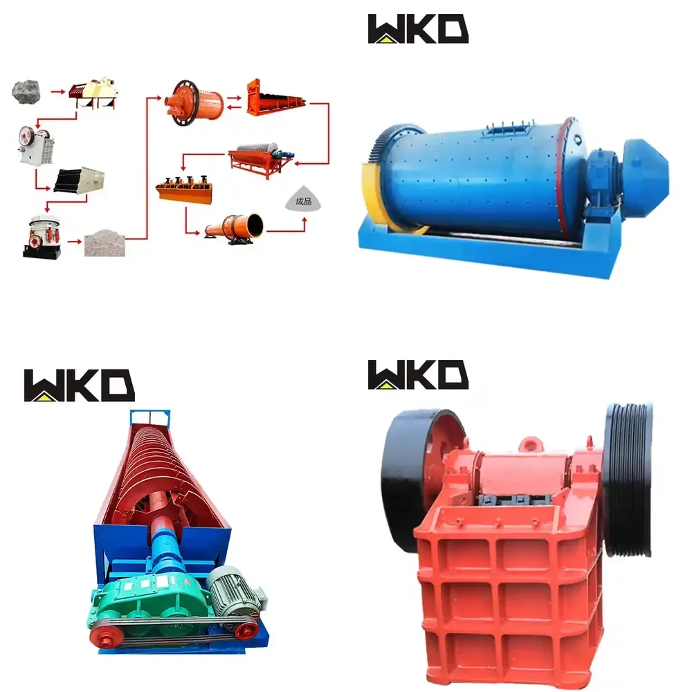 10-500t/h Copper Gold Ore Refining Production Process Line Equipment Vibration Feeder Jaw Crusher Cone Crusher Ball Mill