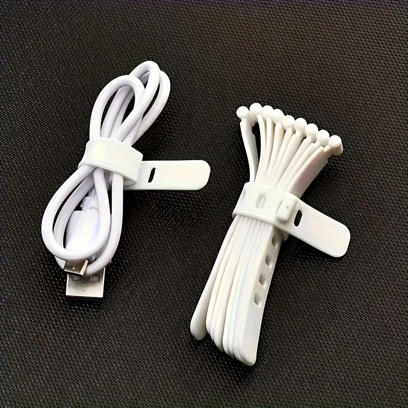 20pcs Anti Loss Earphone Storage Soft Tape, Data Cable Protection Cover, Storage Strap Creative Cable Organizer Strap