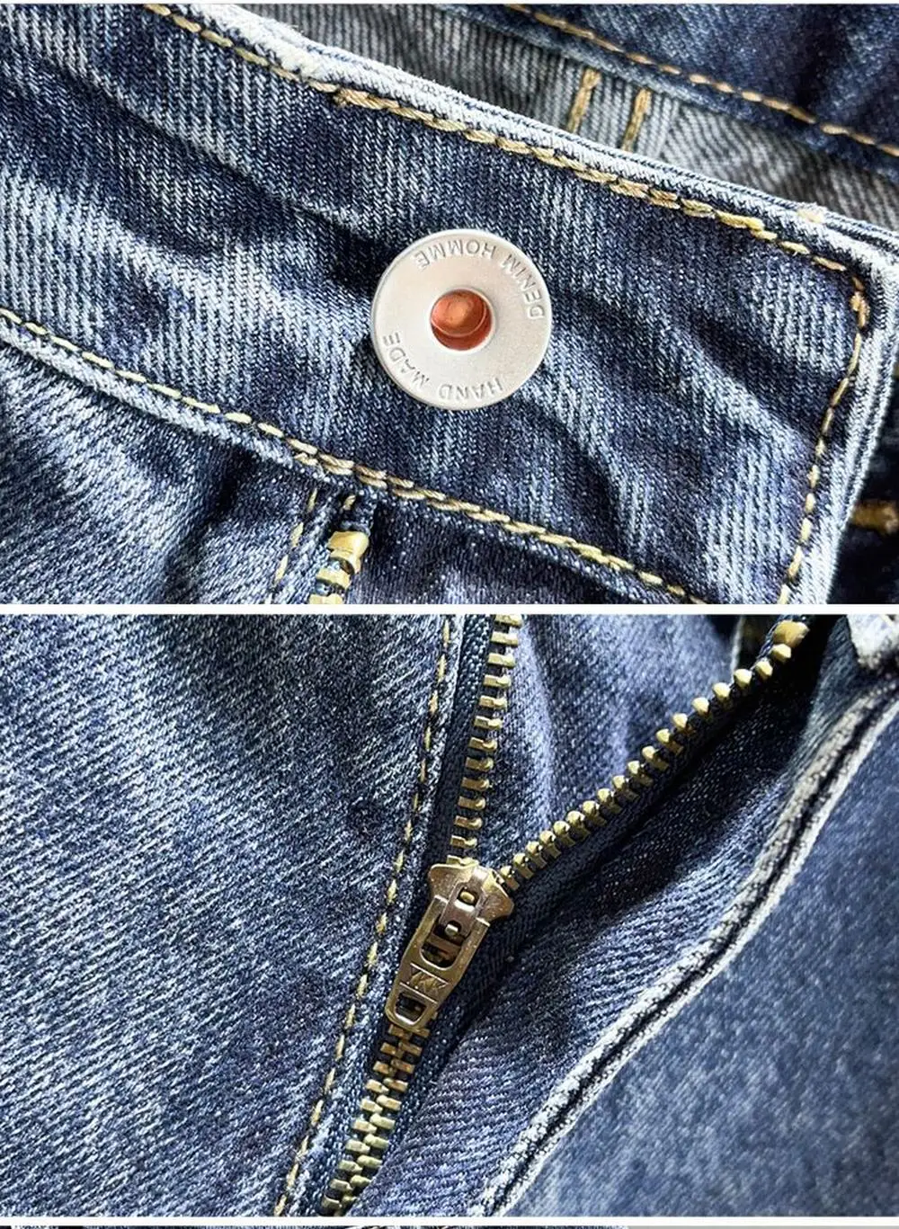 Koreanische Vintage Lose Verjüngt männer Jeans Mode High Street Drapieren Harem Hosen Jugend Hip Hop Streetwear Männliche Blaue Denim Hosen – Detail 10