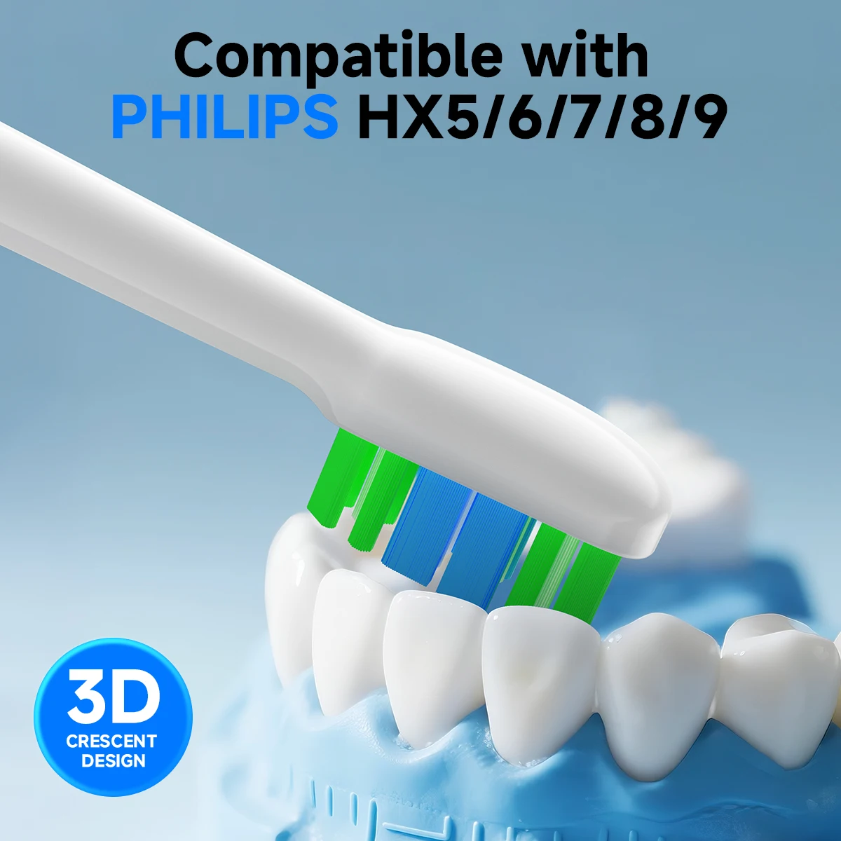 

Совместимые насадки с мягкой щетиной для электрических звуковых зубных щеток PHILIPS HX9322, HX9331, HX9334, HX6252, HX6253, HX6530