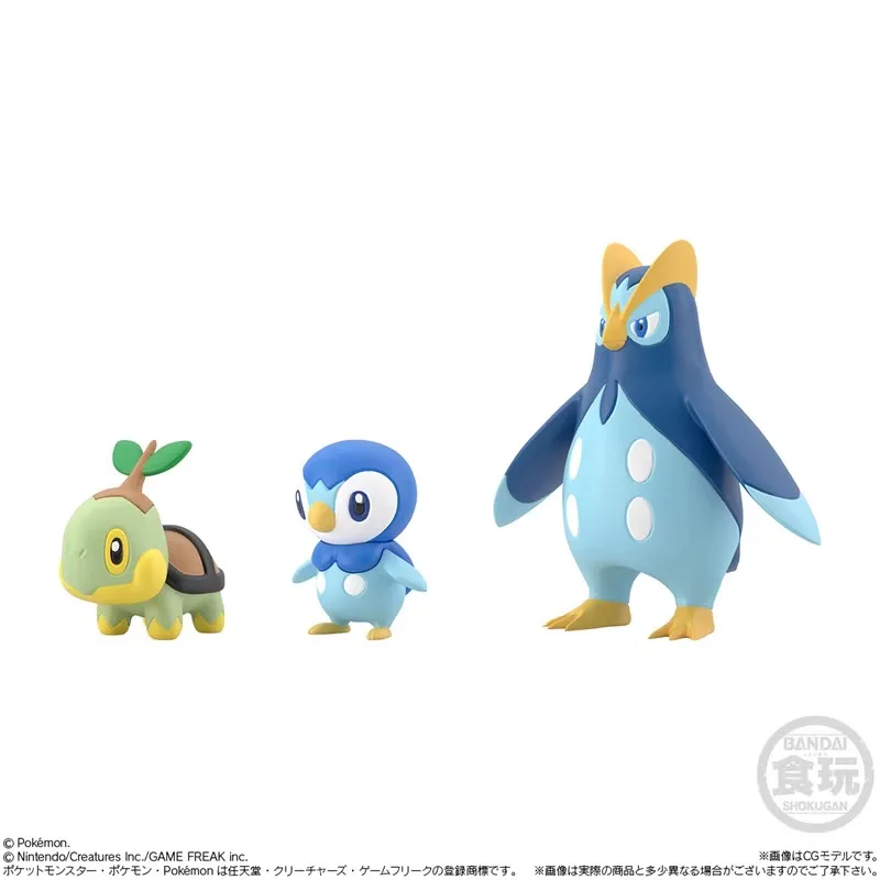 BANDAI Anime Pokemon EX CASHAPON Piplup Empoleon Chimchar Gifts for Children or Collection Genuine Action Figure Model Toys