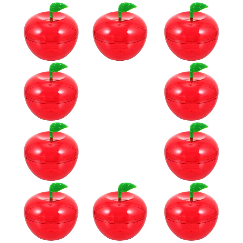 10 Pcs Christmas Apple Box Plastic Containers Wedding Ceremony Decorations -shaped Ornaments Candy