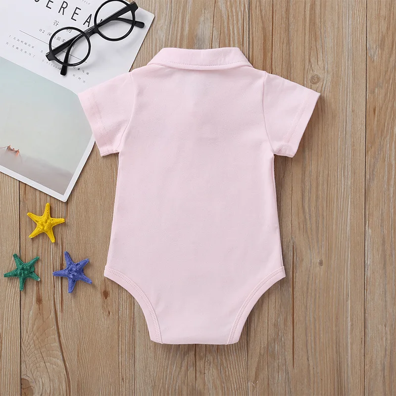 Newborn Baby Boys Clothes Summer Short-Sleeve Cotton Infant Babe Romper Polo Shirt 0-12 Months