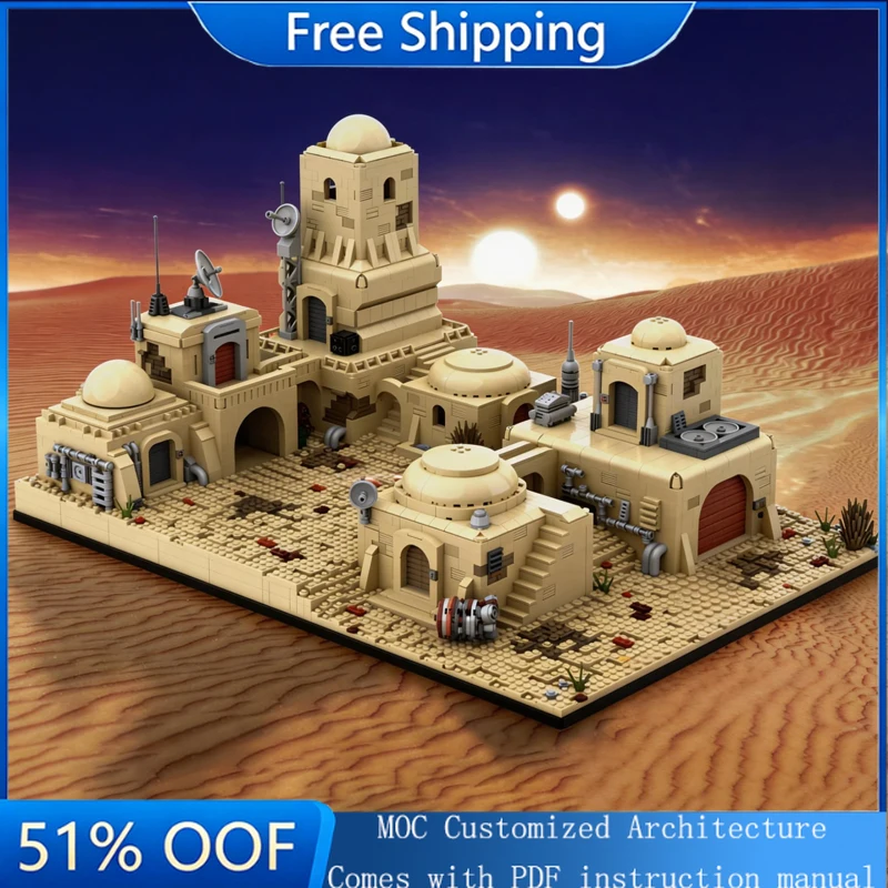 

4298 деталей: Конструктор MOC «Ретро-таверна на Татуине» на заказ, развивающая игрушка для детей, подарок на день рождения