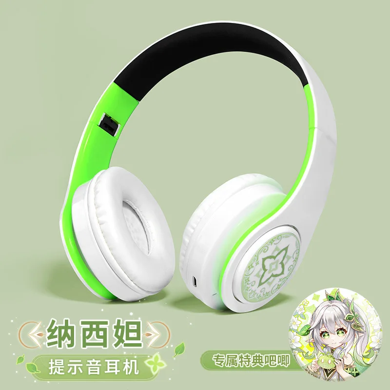 Genshin Impact Headphones Game Nahida Cosplay Props Portable Wireless Bluetooth Stereo Foldable Headset Adjustable Earphone Gift