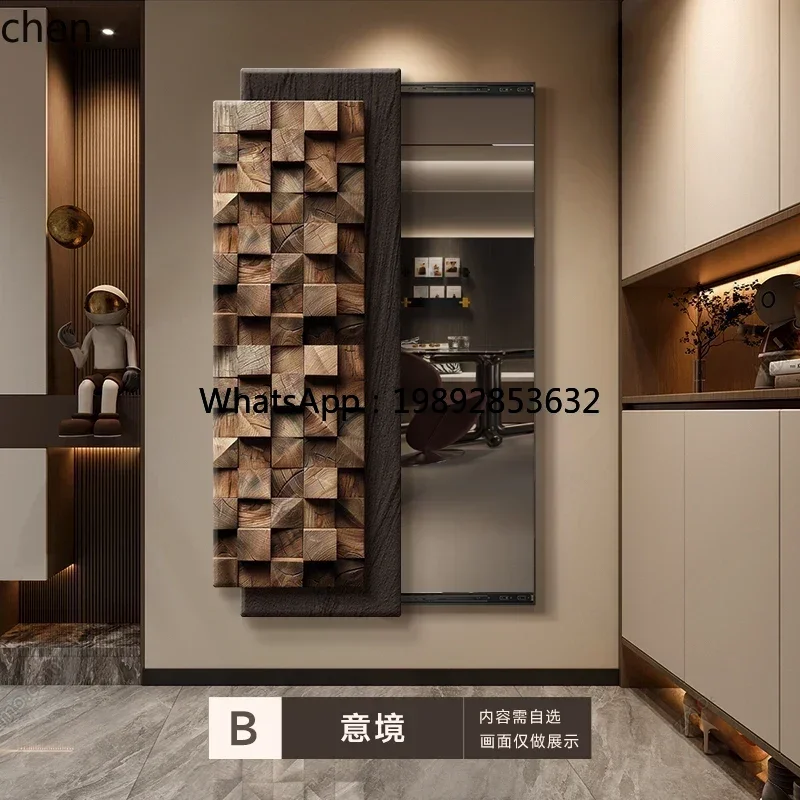 HH  three-dimensional geometric push-pull hidden full-length mirror decorative painting hidden mirror hanging painting