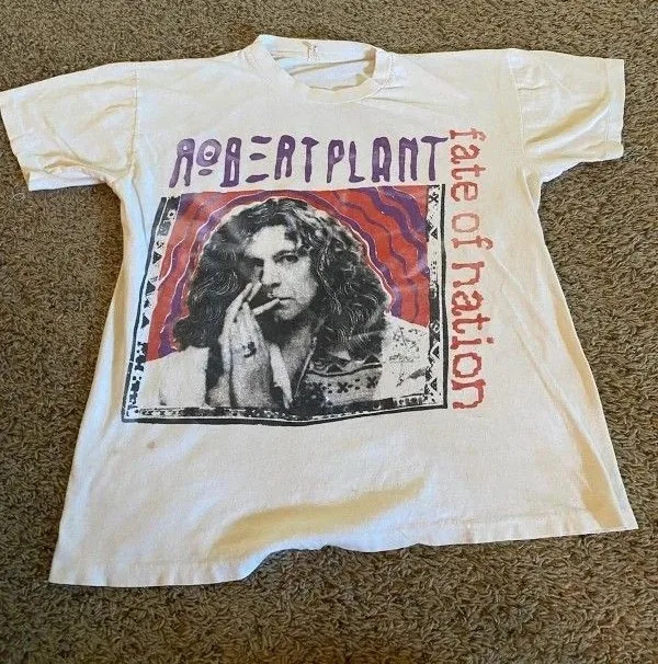 90s Robert Plant Tour White T shirt Remake Full Size PP2639