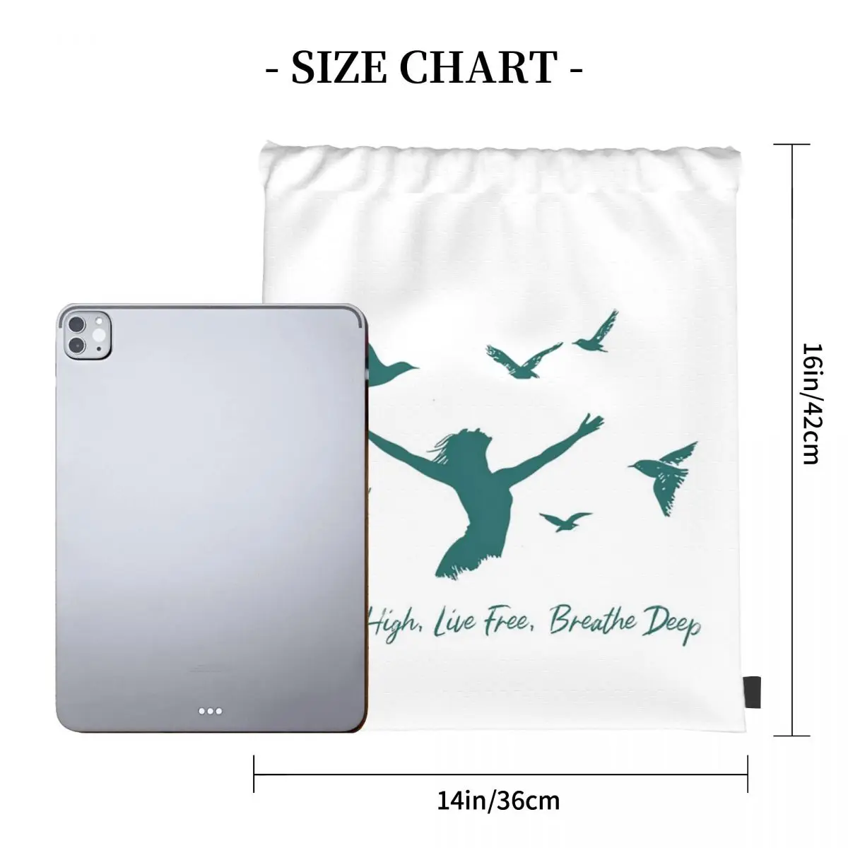Fly High Live Free Breathe Deep Backpacks Fashion Portable Drawstring Bundle Pocket Storage Bag Book Bags For Man Woman School