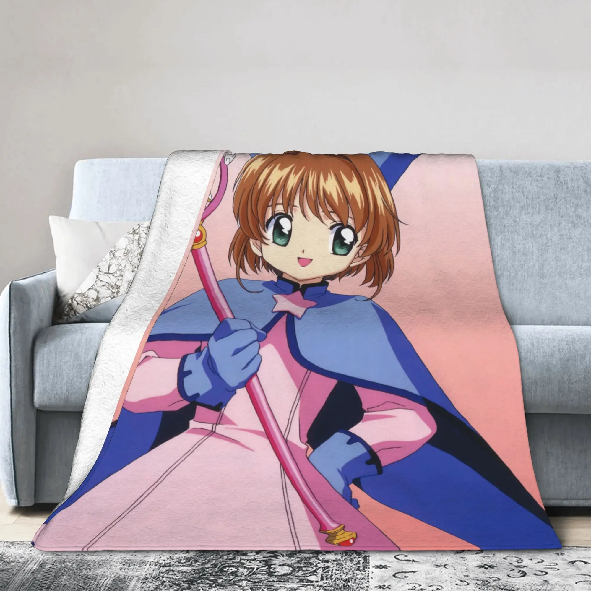 Anime Cardcaptor Sakura Blanket Fleece Textile Decor Multi-function Soft Throw Blanket for Bedding Outdoor Plush Thin Quilt