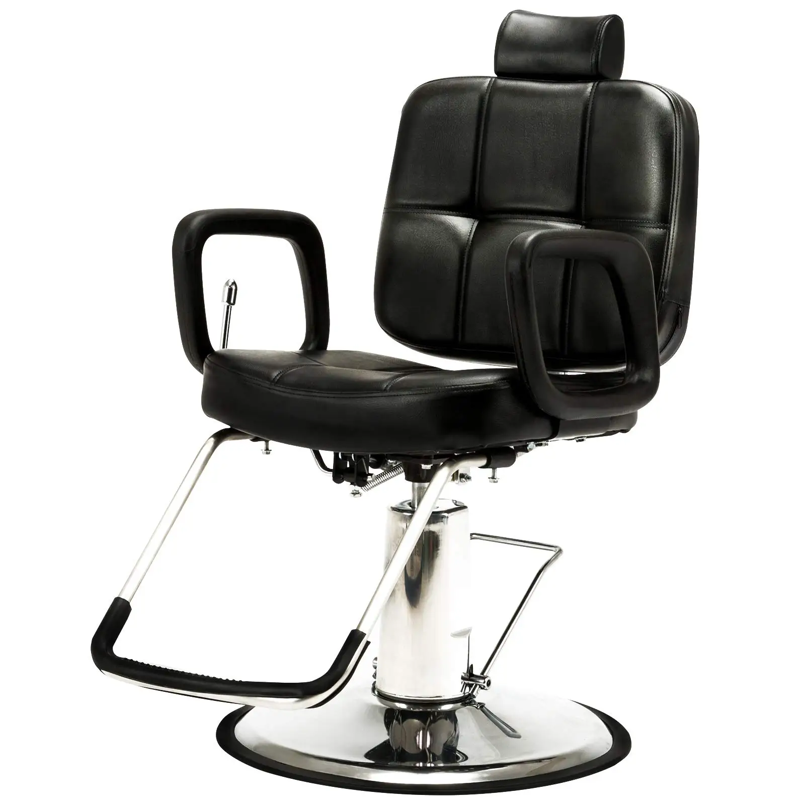 Hydraulic Reclining Barber Chair For Hair Stylist, Tattoo & Salon | Heavy Duty Hydraulic Chair With Reclining Backrest