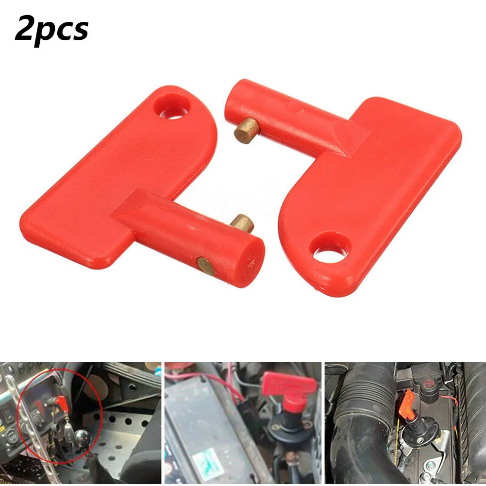 2Pcs Spare Key Car Battery Cut Off Kill Isolator Switch Spare Keys For Car Van Boats Cut Off Kill Power Switch Key