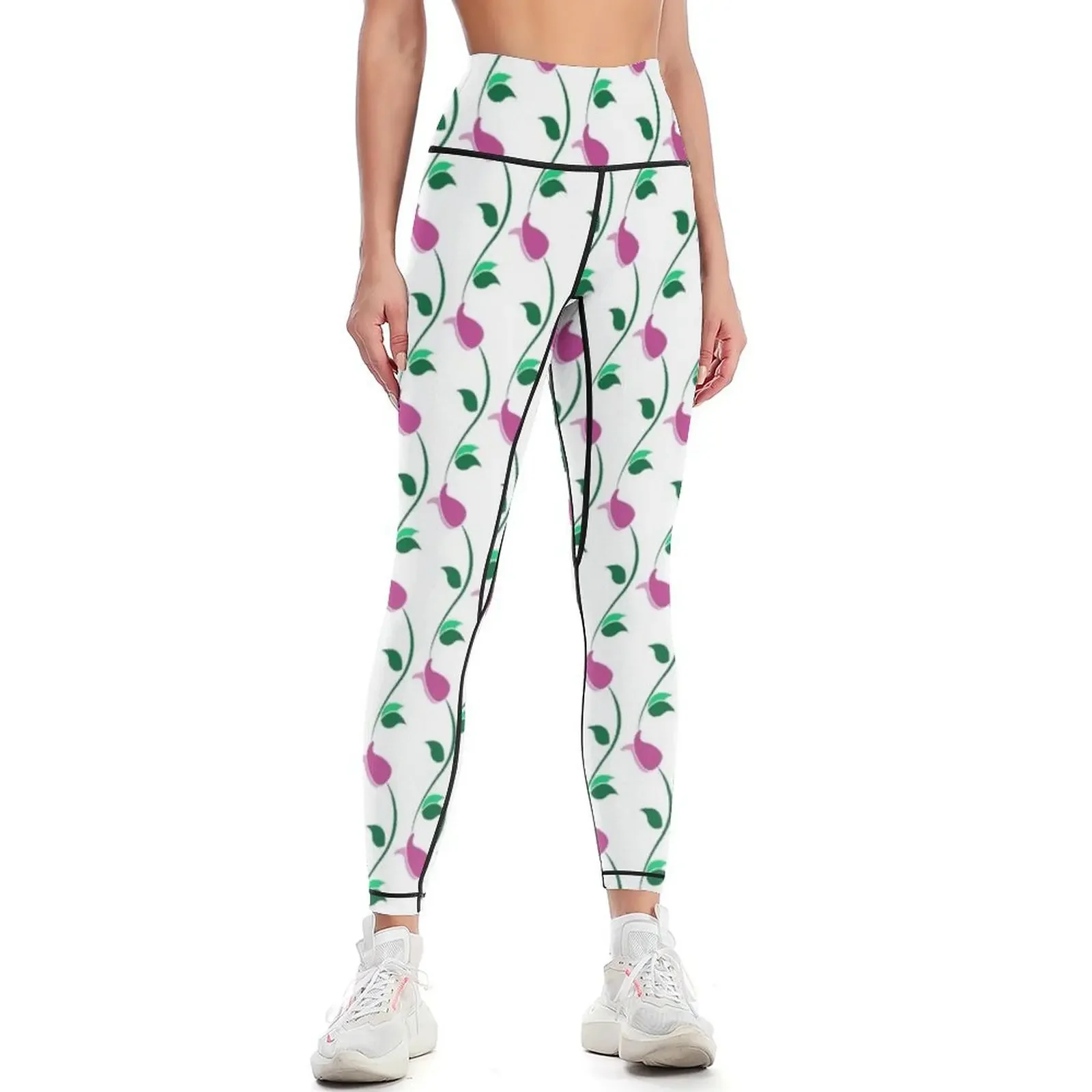 Purple Flower Leggings legging push up Leginsy push up Fitness clothing active wear Womens Leggings