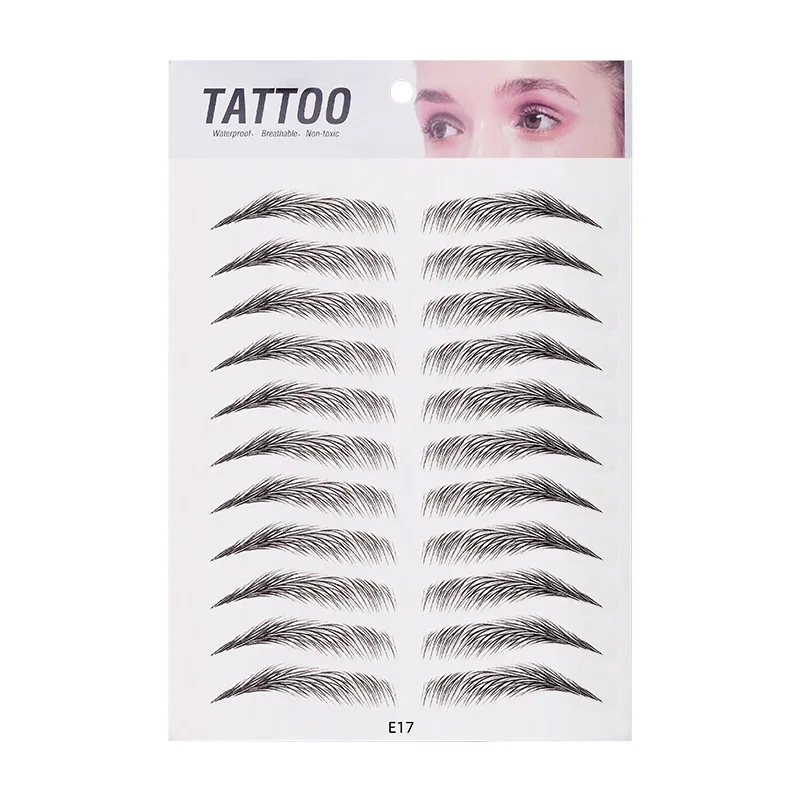 10pcs Eyebrow Tattoo Sticker Waterproof Eyebrow Templates Tools Cosmetics Professional Makeup Eye Brow Shaper Eyebrows Sticker image 3