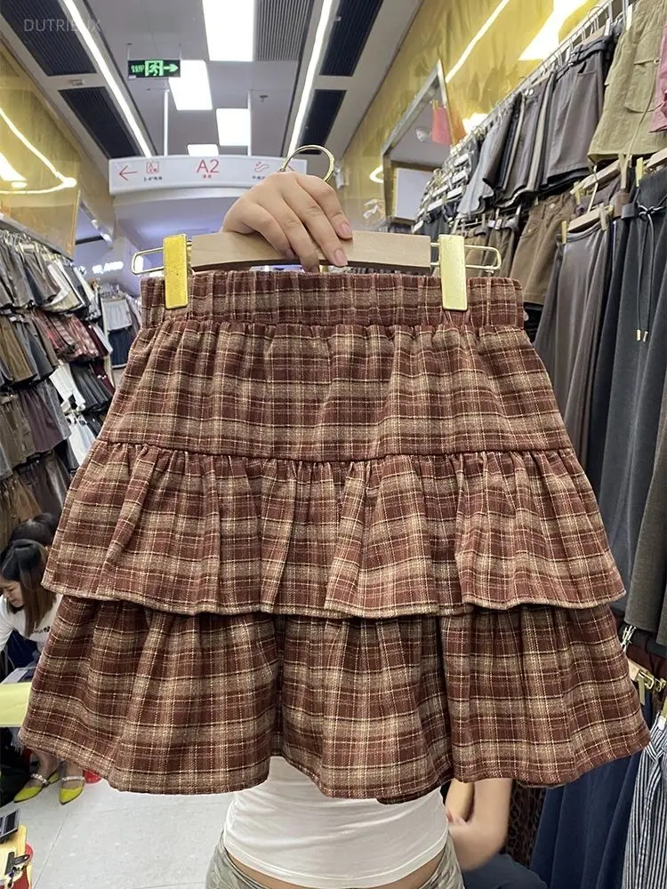 Japanese Kawaii Skirts Women 2000s Vintage Y2k Clothing Pink A-line Slim Lolita Mini Skirts Sweet High Waist Lace Outfits Summer