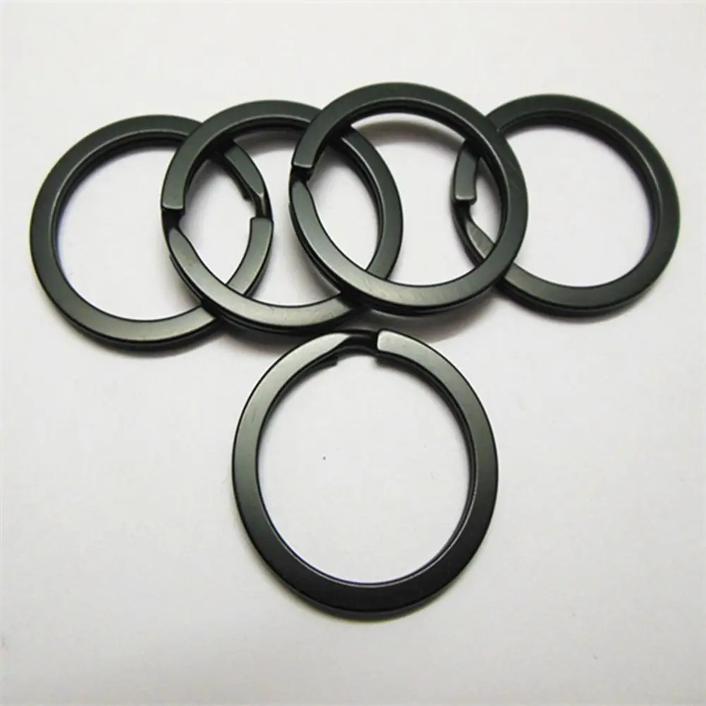 5Pcs Black Color Metal Key Chain  25/28/30/32/35mm Flat Key Holder Split Rings Keyring Keyfob Connectors DIY Jewelry Findings