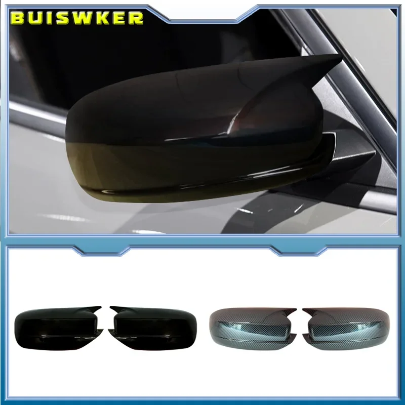 

For Dodge Charger 2011-2021 Car Rearview Side Mirror Cover Wing Cap Exterior Door Rear View Case Trim Housing Carbon Fiber Look