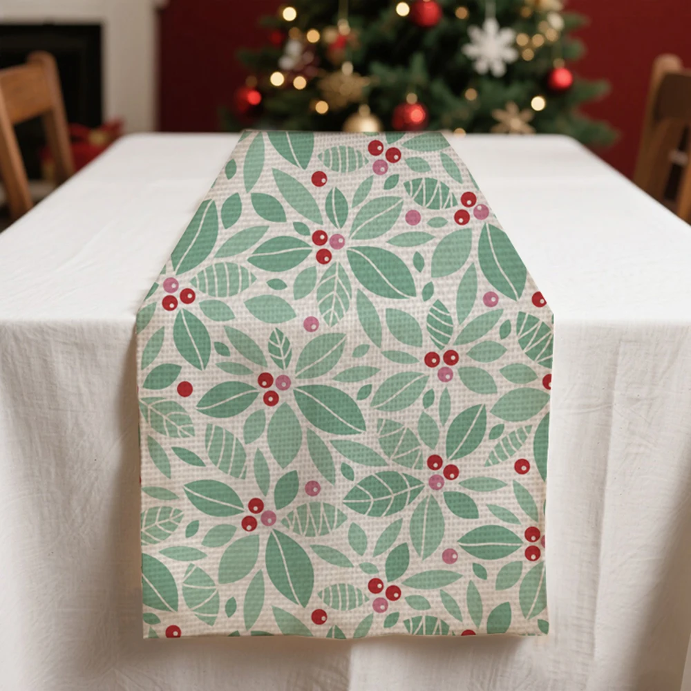 

Christmas table runners winter Table decoration and accessories for Festival flower pattern home decor party tablecloth