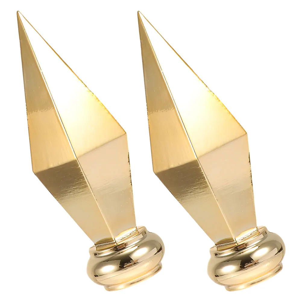 

2pcs Flagpole Finial Aluminum Alloy Durable Elegant Design for Conference Hall Decoration Replacement Topper Parts