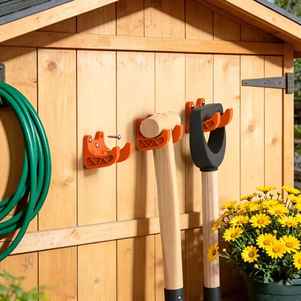 Efficient Garden Tool Wall Rack Garage Organizer For Long Handle Shovels Rakes Broom Holder Space Saving Storage System
