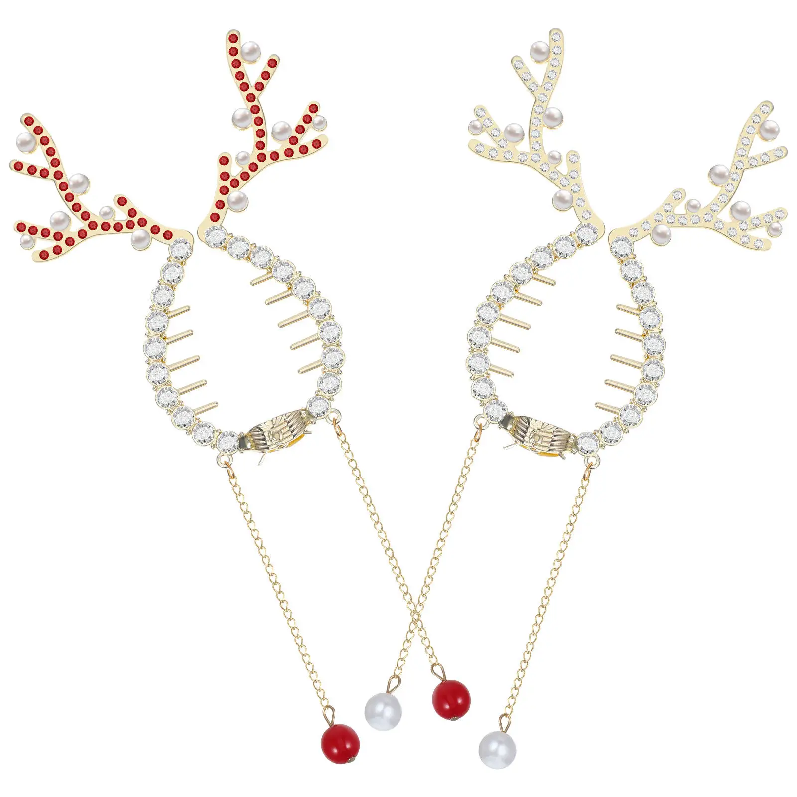 

2 шт. Декоративные заколки-крабы для волос в виде оленя, для женщин, рождественские аксессуары для волос, держатели для высоких хвостов, заколки-крабы для густых волос