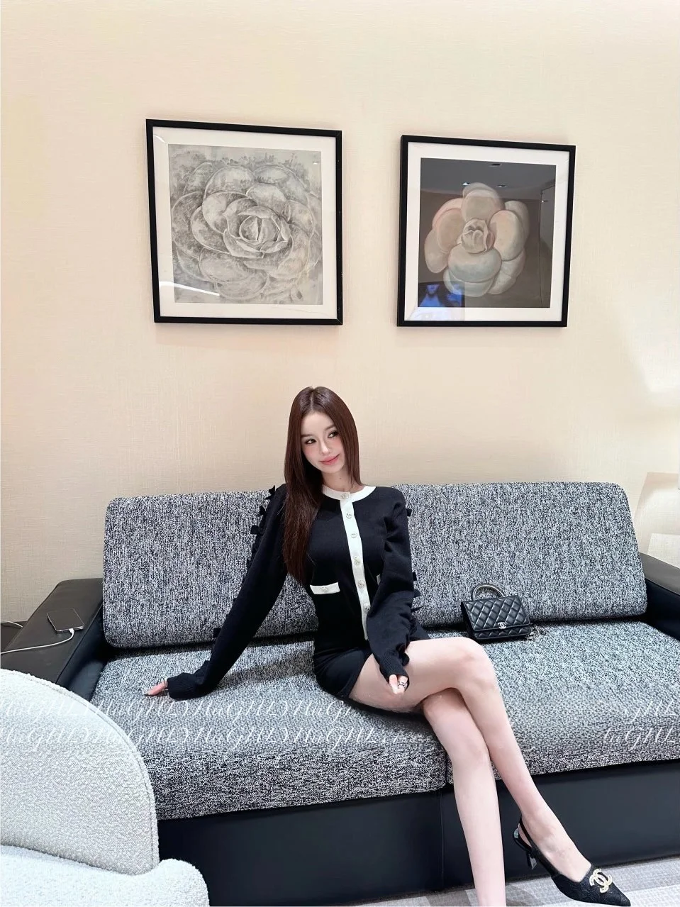 

French Sle Pure Desire Anti-Aging Color Blo Knot Long Sve Knitted Open Cardigan Slimming ort Coat for Women