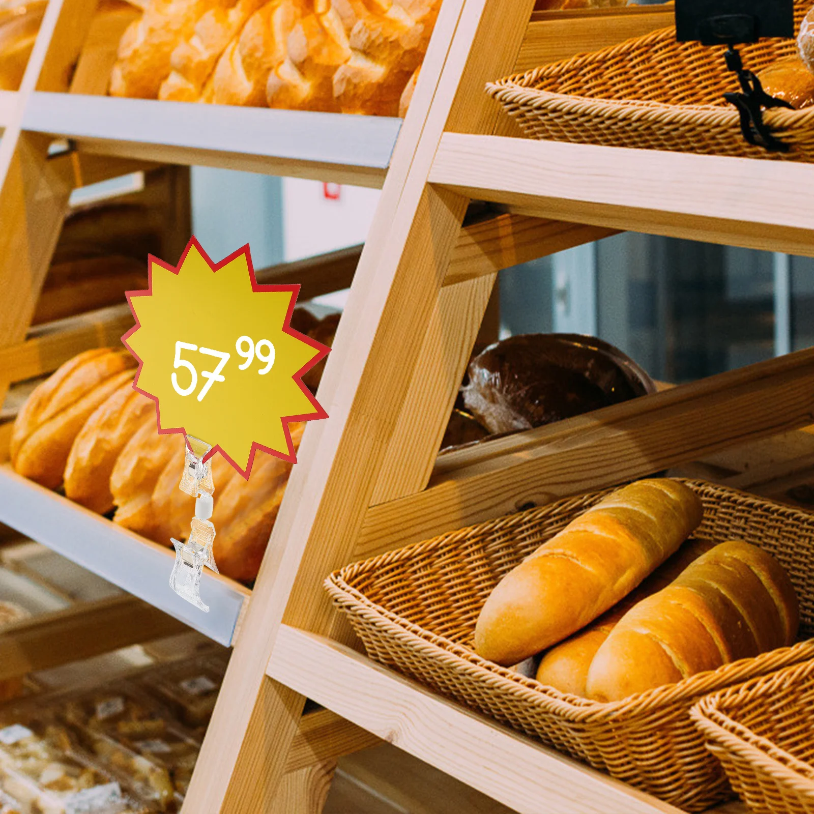 

1 Set Burst Shape Ad Clips Bright Holders For Price Signs Name Tags Display In Retail Store Supermarket Plastic Sign