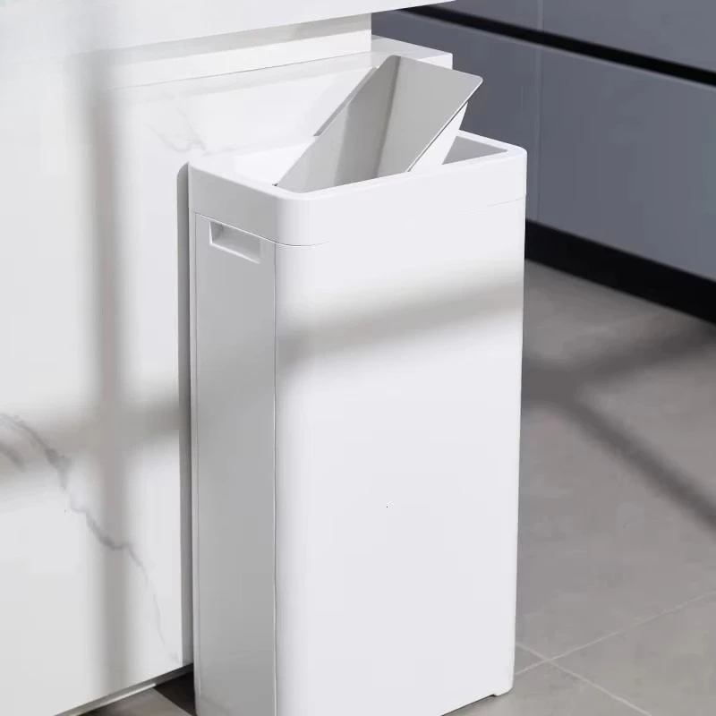 Large Capacity High Aesthetic Trash Can No Bending Lid Opening Waste Bin for Home Office Living Room Kitchen
