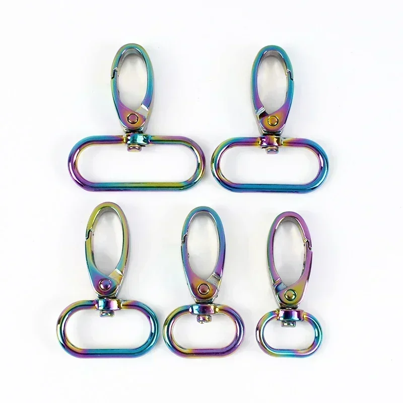 Meetee 50 Pieces Metal Snap Hook Bag Hardware Silver 7