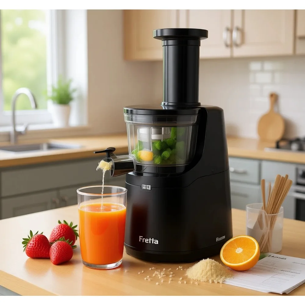 

Соковыжималка холодного отжима с медленным прессованием, легко моется, для целых фруктов и овощей, высокая производительность, без BPA