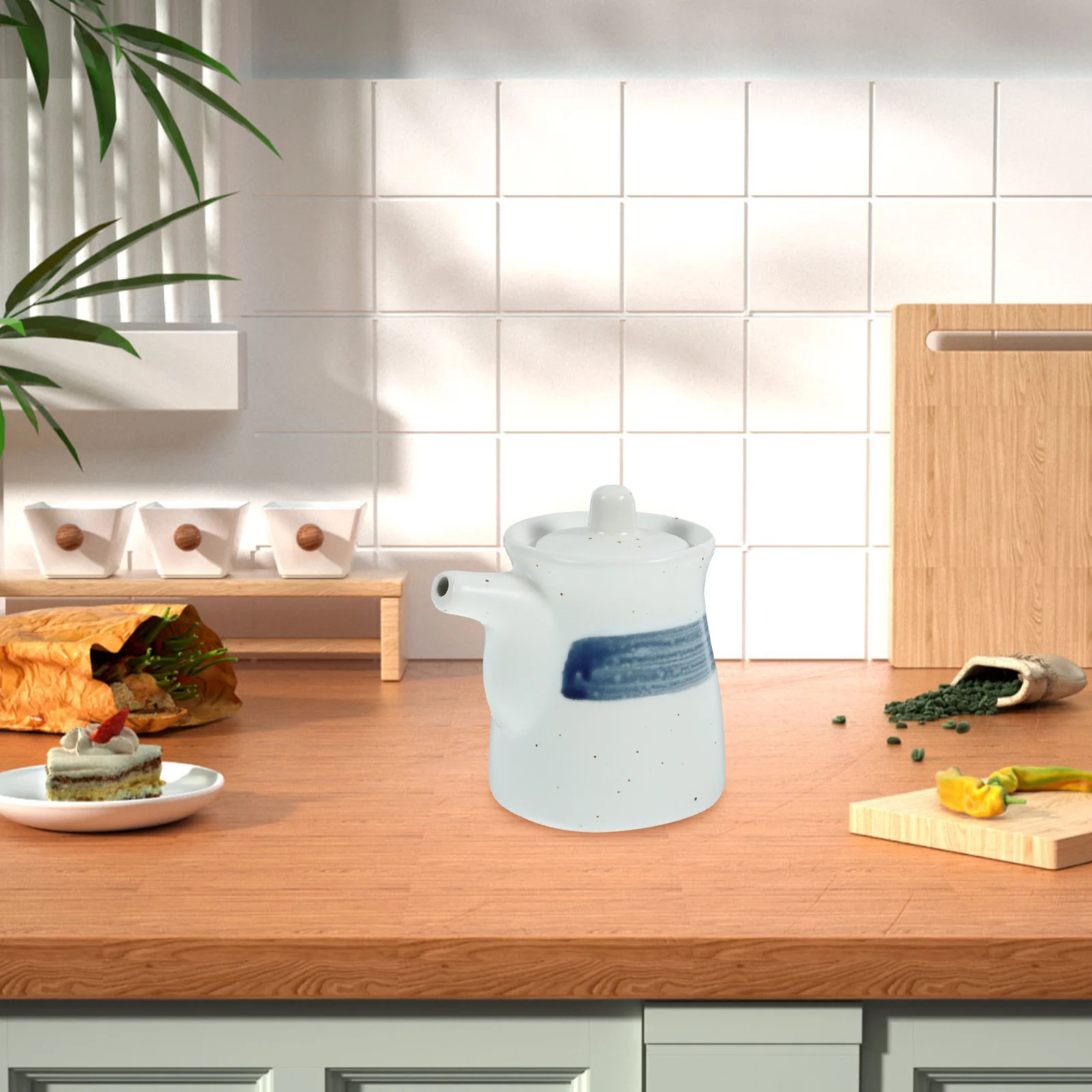 

Japanese Ceramic Vinegar Bottle Smooth Sauce Dispenser for Kitchen Soy Sauce Oil Container Kitchen Vinegar Bottle