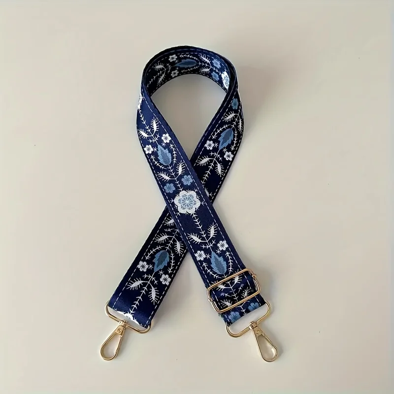

Регулируемый широкий плечевой ремень с цветочным узором для кошельков - нейлоновая сумка через плечо, съемный дизайн, аксессуары для сумочек