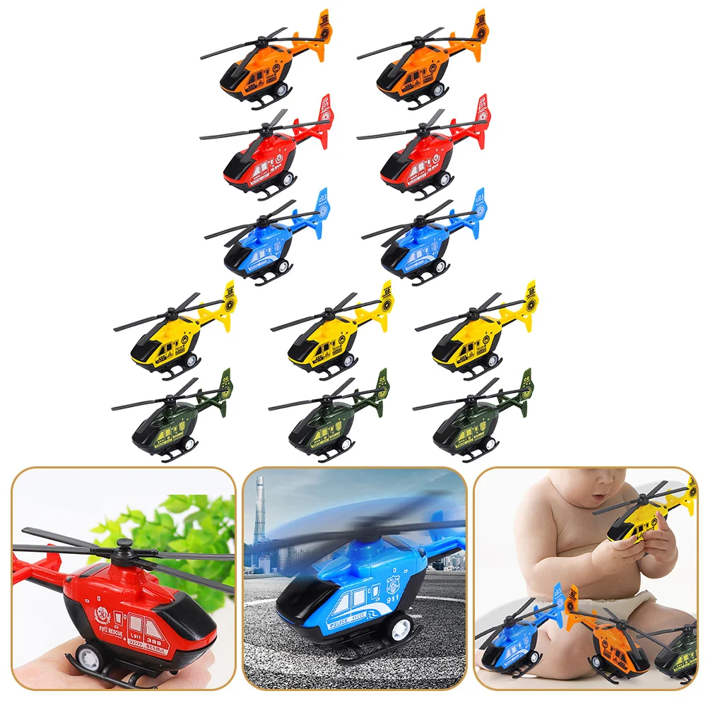 12 Pcs Pull Back Helicopter Toy Childrens Toys Toddlers Birthday Gifts Helicopters for Kids Mini