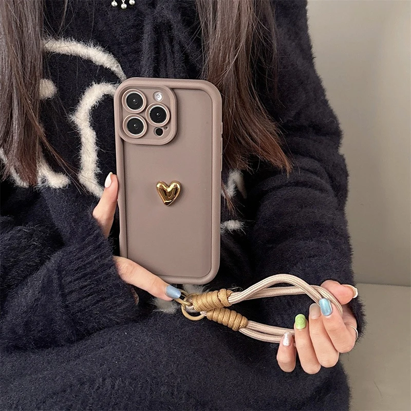Cute Korean 3D Golden Love Hea - Phone Cases Pinterest recension och pris
