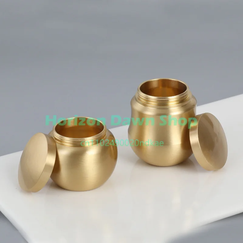 Xiangxiang Sealing Tools Brass Powder Jars Mini Small Jars of Tea Sealed Storage Tea Ceremony Accessories
