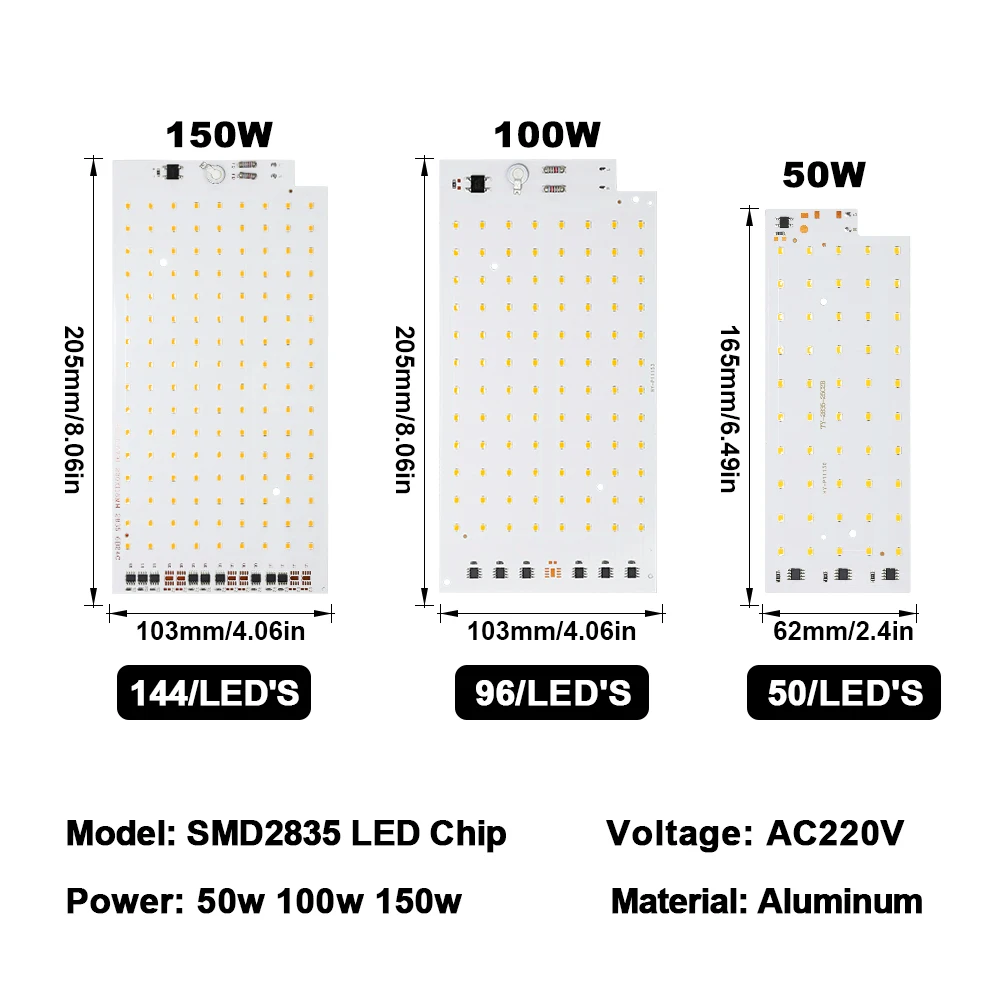 2pcs/lot LED CHIP COB Lamp 220V 240V 50W 100W 150W SMD 2835 For LED Street Lamp Bulb Outdoor Lighting Floodlight Spotlight