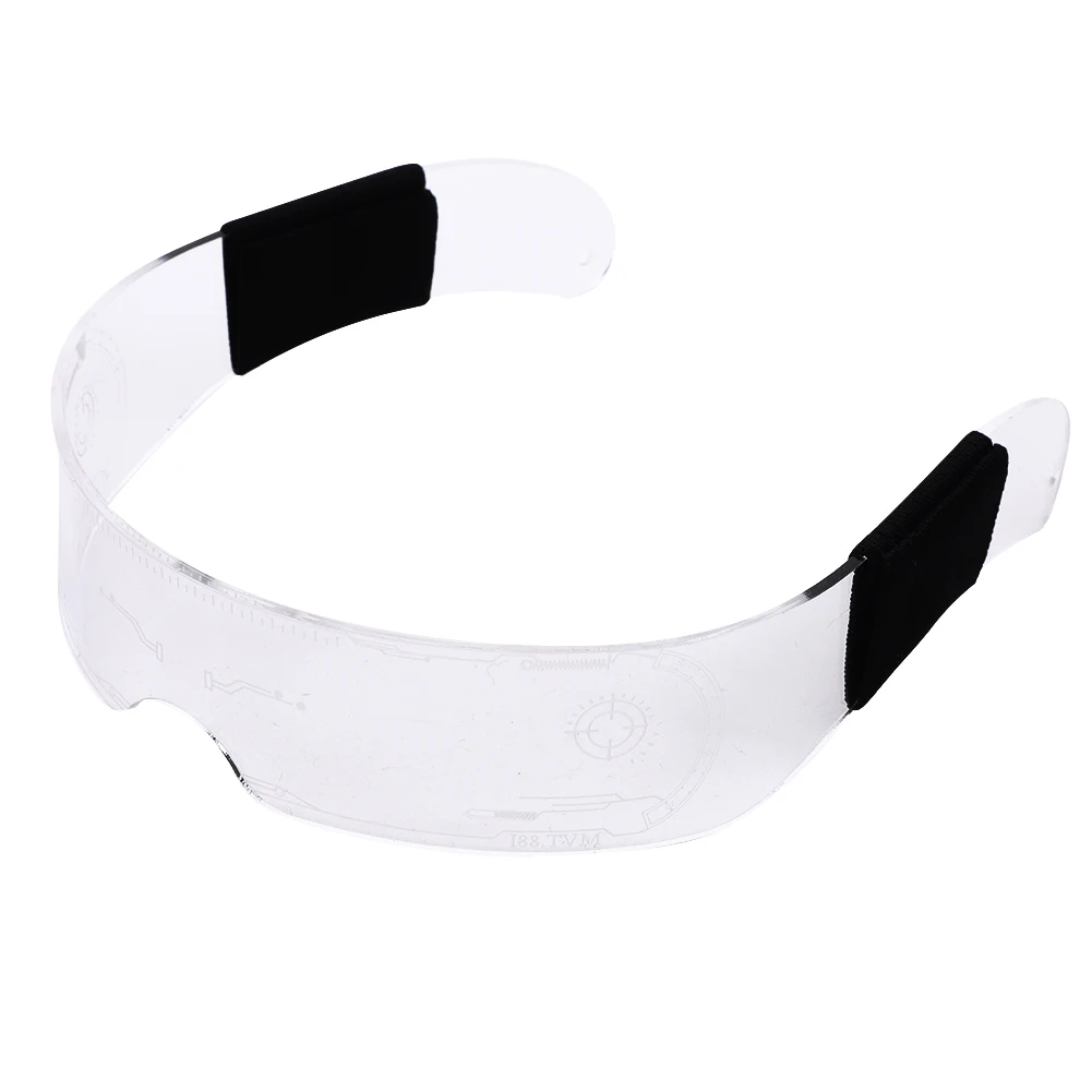 Colorful Change EL Wire Luminous Glasses Costume LED Lights Up Visor Eyeglasses for DJ New Year Christmas Party 