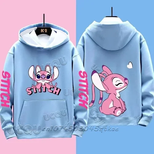 Imagen 2 del producto Divertido Anime Otoño Invierno hombres mujeres Sudadera con capucha chica niño Lilo y Stitch sudadera Manga 3D de gran tamaño Unisex pulóver sudaderas con capucha