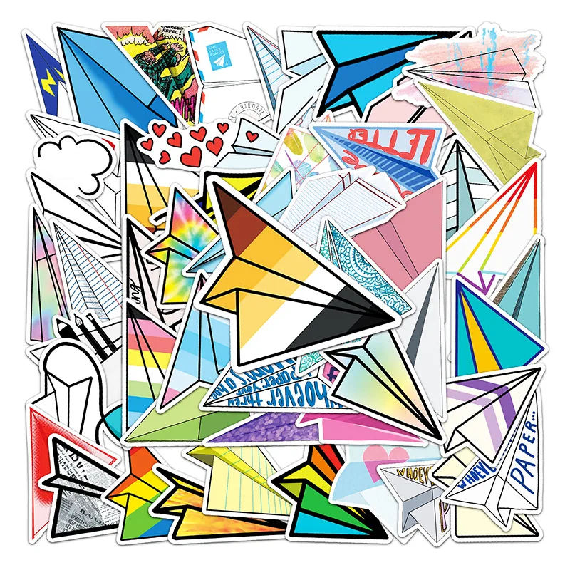 

50Pcs Cartoon Paper Plane Series Graffiti Stickers Suitable for Laptop Helmets Desktop Decoration DIY Stickers Toys Wholesale