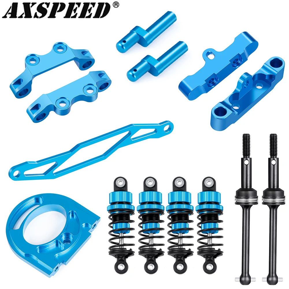 AXSPEED Metal Shock Absorber CVD Drive Shaft Battery Mounting Plate Suspension Arm for 1/10 Tamiya TT02 Full Set Upgrade Parts