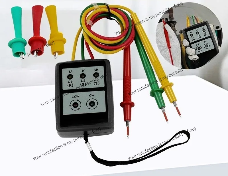 for Portable 3 Phase AC Phase Sequence Meter Phase Tester Three-phase Current Detector
