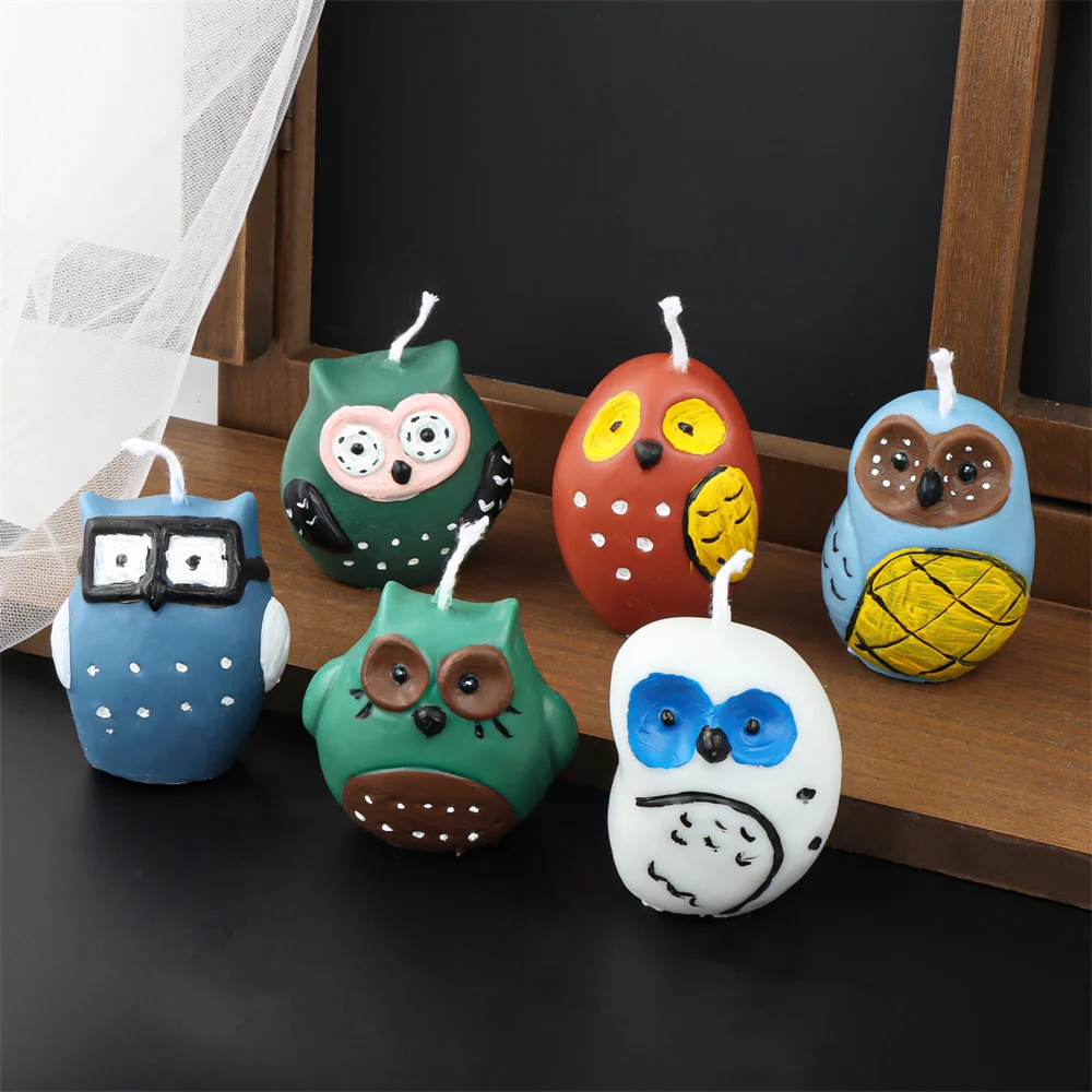 

6 Style Cute And Weird Silicone Owl Candle Mold Animal Aromatherapy Soap Mould DIY Resin Plaster Statue Home Gift Tools