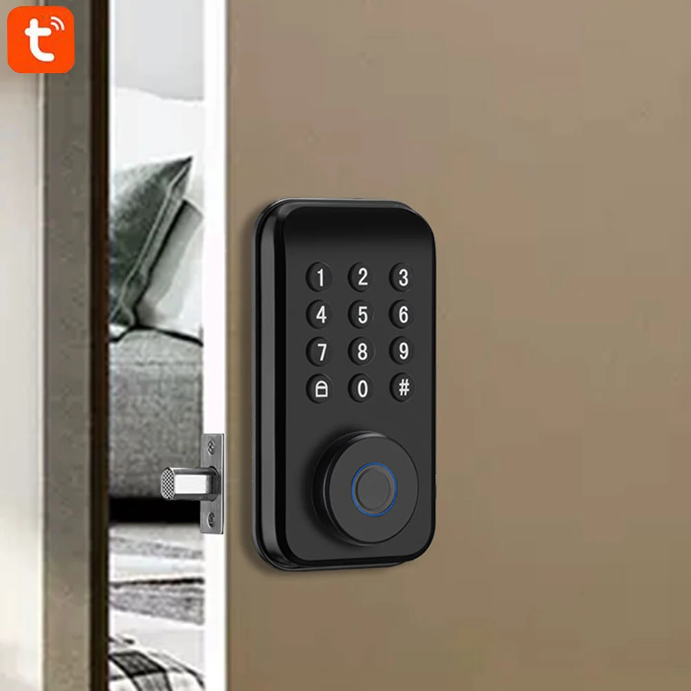 Keyless Entry Door Lock Waterpoof Door Lock with Keypad with Tuya Bluetooth-Compatible App Biometric Fingerprint Password Locks